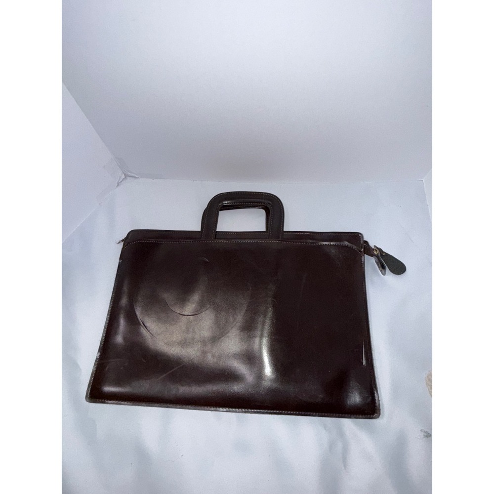 Vintage Hazel Leather Briefcase Portfolio Brown Document Bag America Case Maker